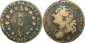 O9099 France Constitution 12 Deniers Louis XVI François An 4 1792 M Toulouse