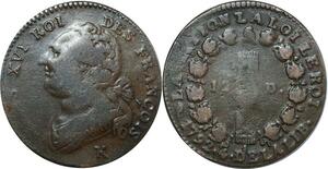 O9103 France Constitution 12 Deniers Louis XVI François An 4 1792/1 K Bordeaux