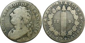 O9107 France Constitution 12 Deniers Louis XVI François An 4 1792 A Paris ->M offre