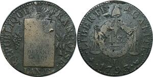 O9119 France Convention Un Sol aux balances Louis XVI Françoise An II 1793 I Limoges