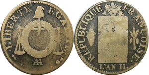 O9140 Inedit ?? France Convention Un sol aux balances Louis XVI An II AA Metz sans date