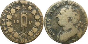 O9156 France Constitution 12 Deniers Louis XVI François An 4 1792 T Nantes ->M offre