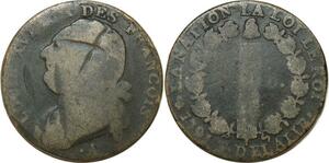 O9178 France Constitution 12 Deniers Louis XVI François 3 1791.A Couvent Barnabites