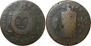 O9206 France Convention 2 Sols aux balances Louis XVI An II 1793 AA Metz ->Make offer