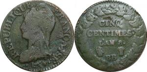 O9211 Directoire 5 Centimes Dupré an 8/6 BB Strasbourg ->Make offer