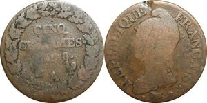 O9219 Directoire 5 Centimes Dupré an 8 A Paris ->Make offer