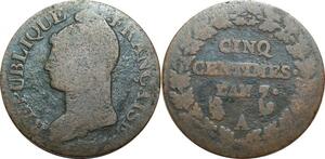 O9220 Directoire 5 Centimes Dupré an 7 Epais A Paris ->Make offer