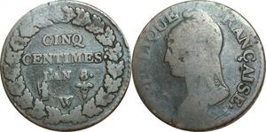 O9226 Directoire 5 Centimes Dupré an 8 W Lille ->Make offer