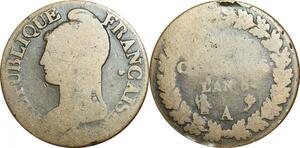 O9229 Directoire Rare 5 Centimes Dupré an 6/5 A Paris ->Make offer