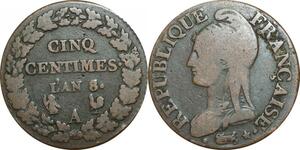 O9235 Directoire 5 Centimes Dupré an 8/7 A Paris ->Make offer