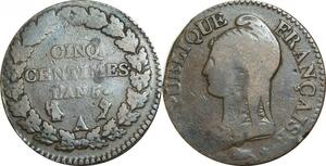 O9236 Directoire 5 Centimes Dupré an 5 A Paris ->Make offer