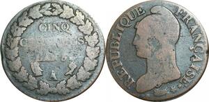 O9238 Directoire 5 Centimes Dupré an 5 A Paris ->Make offer