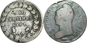 O9253 Directoire Fautée Double Die Frappe 5 Centimes Dupré an 8 AA Metz