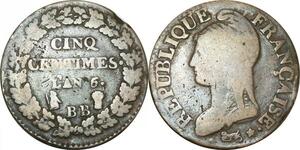 O9255 Directoire 5 Centimes Dupré an 6/5 BB Strasbourg ->Make offer