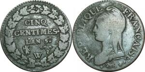 O9259 Directoire 5 Centimes Dupré an 5 W Lille ->Make offer