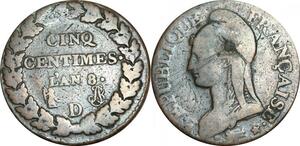 O9264 Directoire 5 Centimes Dupré an 8 D Lyon ->Make offer