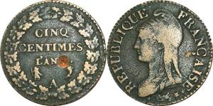 O9265 Directoire 5 Centimes Dupré an A Paris Percé ->Make offer