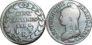 O9276 Directoire 5 Centimes Dupré an 8/6 K Bordeaux ->Make offer