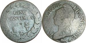 O9279 Directoire 5 Centimes Dupré an 5 W Lille ->Make offer