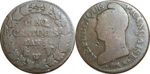 O9287 Directoire 5 Centimes Dupré an 5 W Lille ->Make offer