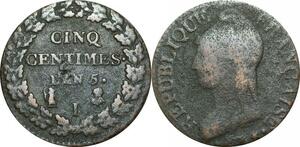 O9301 Directoire 5 Centimes Dupré an 5 I Limoges ->Make offer