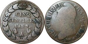 O9307 Directoire 5 Centimes Dupré an 7 A Paris ->Make offer