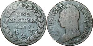 O9308 Directoire 5 Centimes Dupré an 7 W Lille ->Make offer