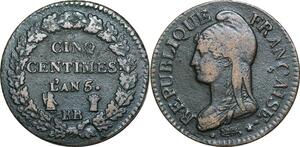 O9311 Directoire 5 Centimes Dupré an 5 BB Strasbourg ->Make offer