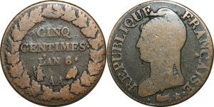 O9313 Directoire 5 Centimes Dupré an 8 AA Metz ->Make offer