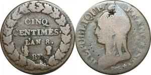 O9317 Directoire 5 Centimes Dupré an 8 BB Strasbourg ->Make offer