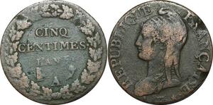 O9319 Directoire 5 Centimes Dupré an 5 A Paris ->Make offer