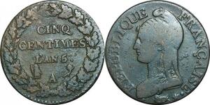 O9322 Directoire 5 Centimes Dupré an 5 A Paris ->Make offer