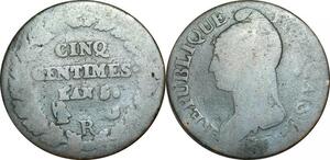 O9326 Directoire 5 Centimes Dupré an 5 R Orléans ->Make offer