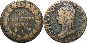 O9328 Directoire 5 Centimes Dupré an 8 A Paris ->Make offer