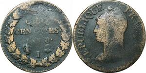 O9330 Directoire 5 Centimes Dupré an 8/5 I Limoges ->Make offer