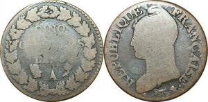 O9335 Directoire 5 Centimes Dupré an 5 A Paris ->Make offer