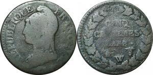 O9336 Directoire 5 Centimes Dupré an 8 W Double Frappe visible W/W ->Make offer