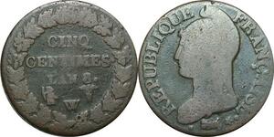 O9348 Directoire 5 Centimes Dupré an 8 W Lille ->Make offer