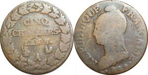 O9353 Directoire 5 Centimes Dupré an 7/5 A/R Paris Orléans ->Make offer