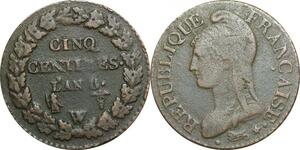 O9356 Directoire 5 Centimes Dupré an 8/7 W Lille ->Make offer