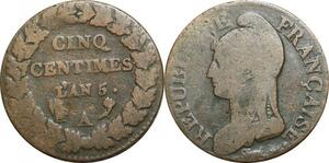 O9357 Directoire 5 Centimes Dupré an 5 A Paris ->Make offer