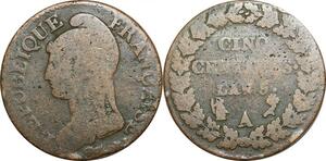 O9360 Directoire 5 Centimes Dupré an 5 A Paris ->Make offer