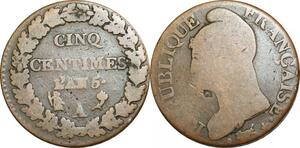 O9361 Directoire 5 Centimes Dupré an 5 A Paris ->Make offer