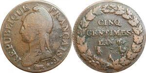 O9364 Directoire 5 Centimes Dupré an 7/5 A Paris ->Make offer