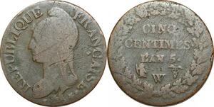 O9367 Directoire 5 Centimes Dupré an 5 W Lille ->Make offer