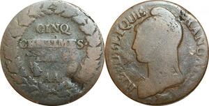 O9368 Directoire 5 Centimes Dupré an 8 AA Metz ->Make offer