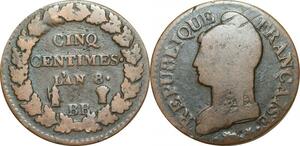 O9378 Directoire 5 Centimes Dupré an 8 BB Strasbourg ->Make offer