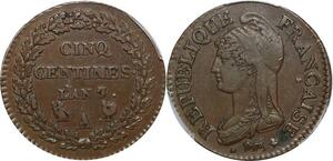 O9383 5 Centimes Dupré an 9 BB Strasbourg ->Make offer