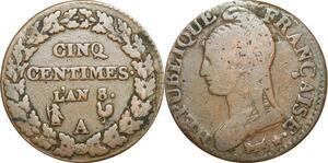 O9385 Directoire 5 Centimes Dupré an 8/7 A Paris ->Make offer