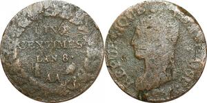 O9387 Directoire 5 Centimes Dupré an 8 AA Metz ->Make offer